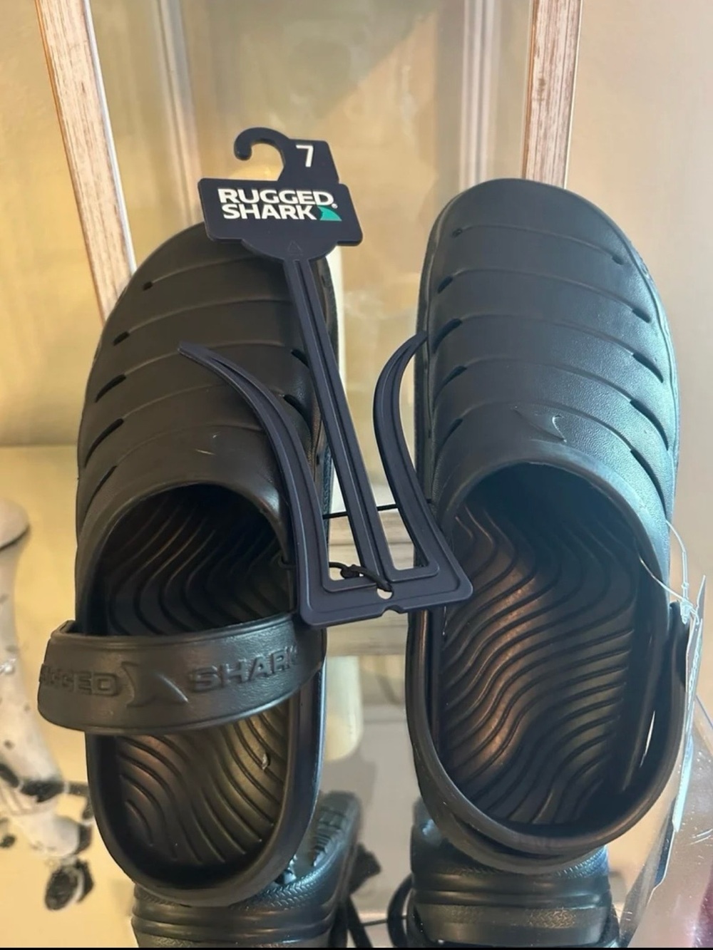Rugged Shark Black Slide clog